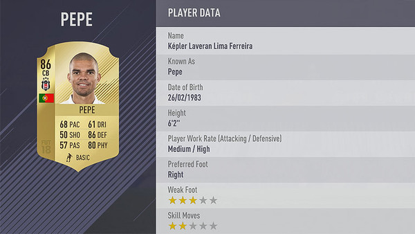 Pepe Fifa 18