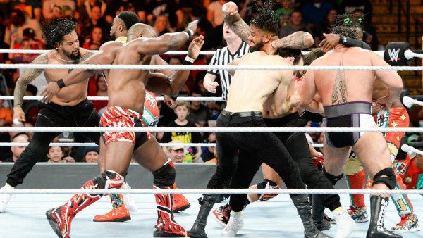 The Usos New Day Aiden English Rusev Shelton Benjamin Chad Gable