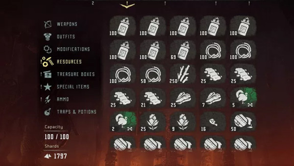Horizon Zero Dawn Inventory