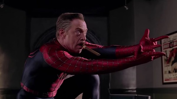 JK Simmons Dressed As Spider Man
