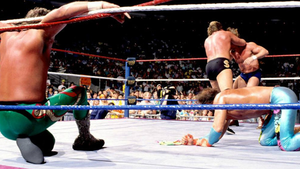 Jake Roberts Randy Savage Ted DiBiase Roddy Piper Royal Rumble 1990