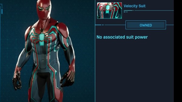 Spider-Man PS4 VELOCITY SUIT