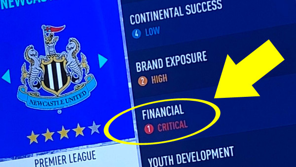FIFA 19 NUFC Finances
