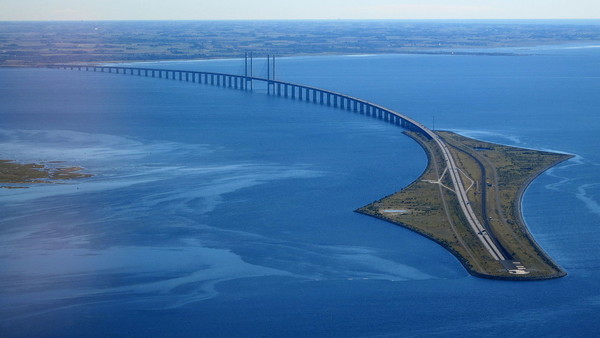 Øresund Bridge From The Air In September 2015