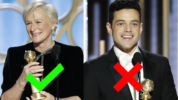 Golden Globes 2019 Glenn Close Rami Malek