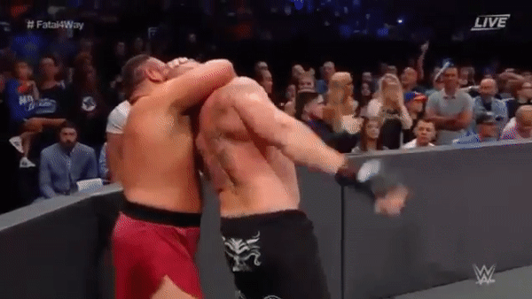 Roman Reigns Spear Brock Lesnar Summerslam