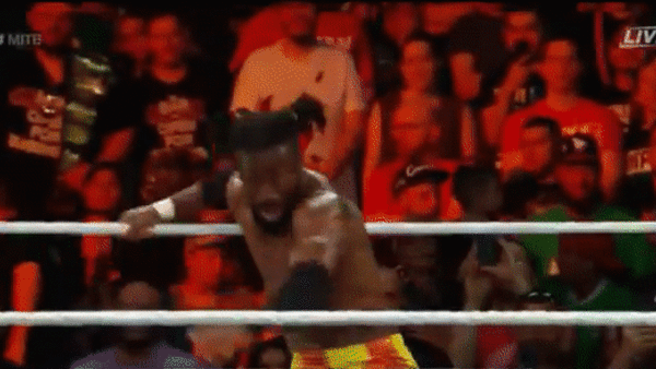 Kofi Kingston Boom Drop Ladder The Miz