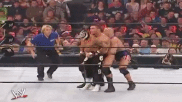 WrestleMania 22 Kurt Angle Randy Orton Rey Mysterio Double German Suplex