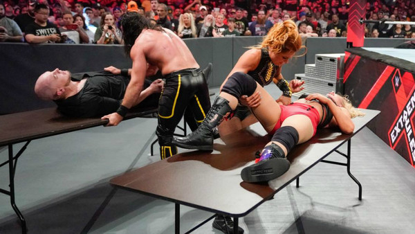Becky Lynch Seth Rollins Baron Corbin Lacey Evans