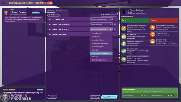 Football Manager 20 Contract