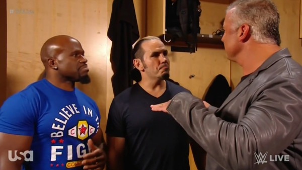 Shane McMahon Apollo Crews Matt Hardy