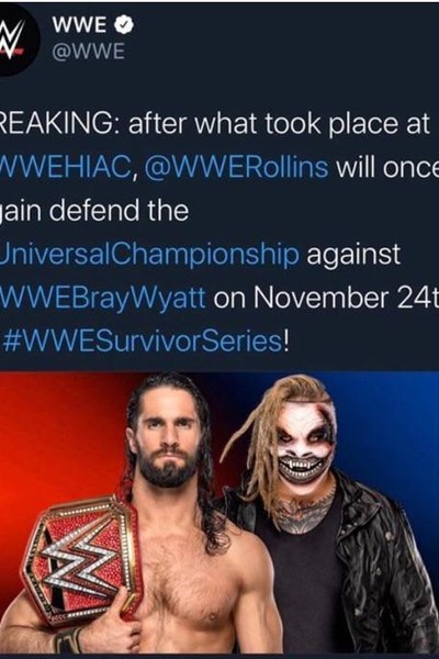 Fiend Rollins Match Announcement Tweet