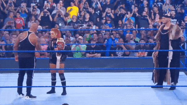 The Rock Becky Lynch Baron Corbin