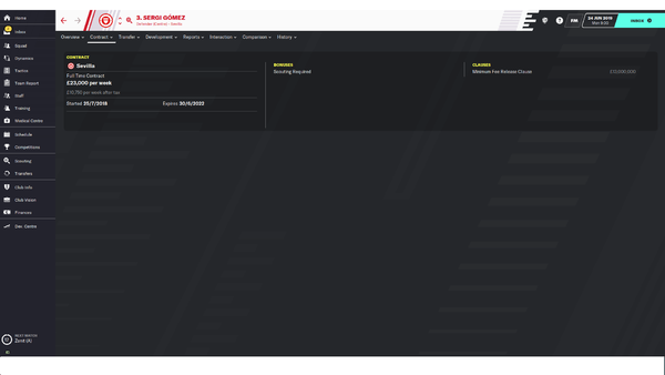 Sergi Gomez Contract