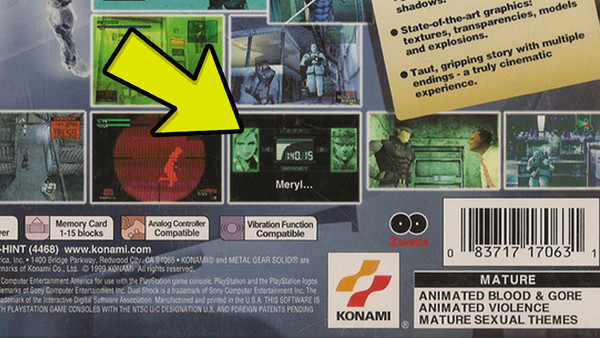 Metal Gear Solid Back Cover Codec Meryl