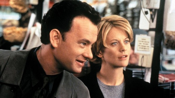 Tom Hanks, happily creeping on Meg Ryan in You've Got Mail