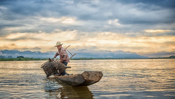Fisherman in boat