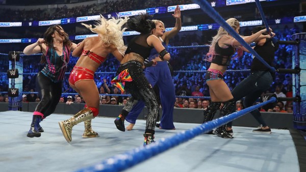 Mandy Rose Sonya Deville Alexa Bliss Nikki Cross Bayley Lacey Evans