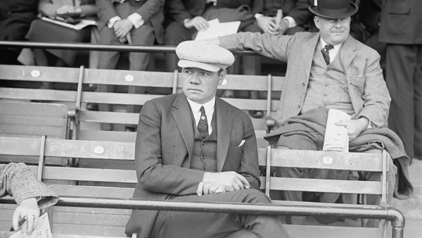 Babe Ruth in the stands