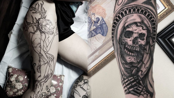 Rhea Ripley Aleister Black tattoos