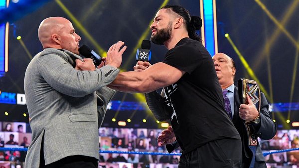 Adam Pearce Roman Reigns Paul Heyman