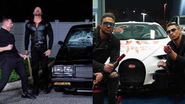 The Miz John Morrison Braun Strowman Bad Bunny Car