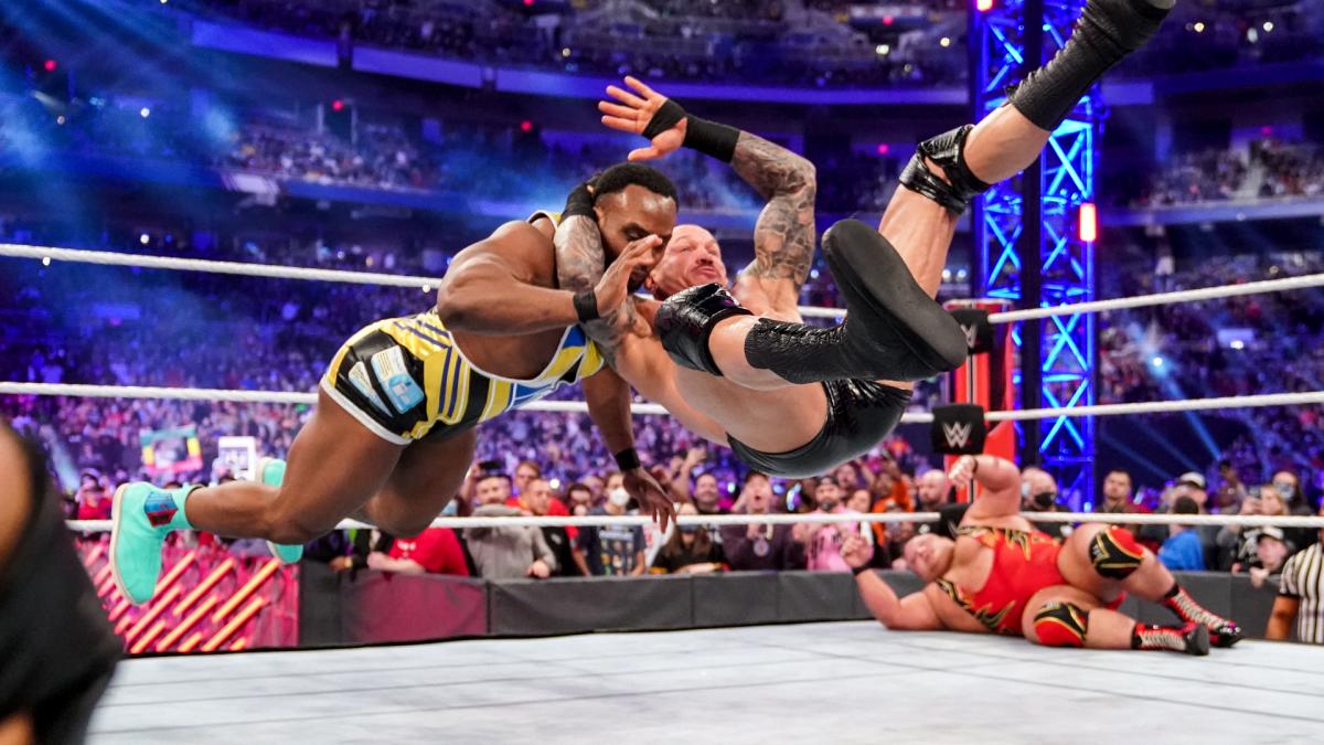 Big E Randy Orton RKO WWE Royal Rumble 2022