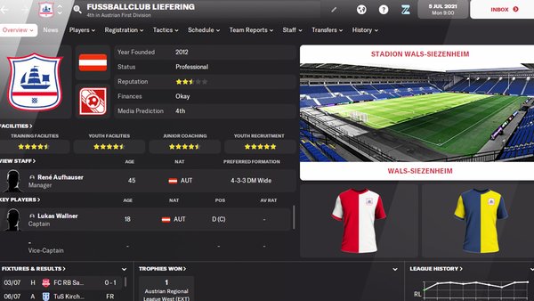 Football Manager 2022 Fussballclub Liefering