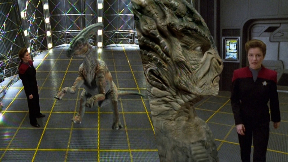 star trek voyager distant origin voth dinosaur