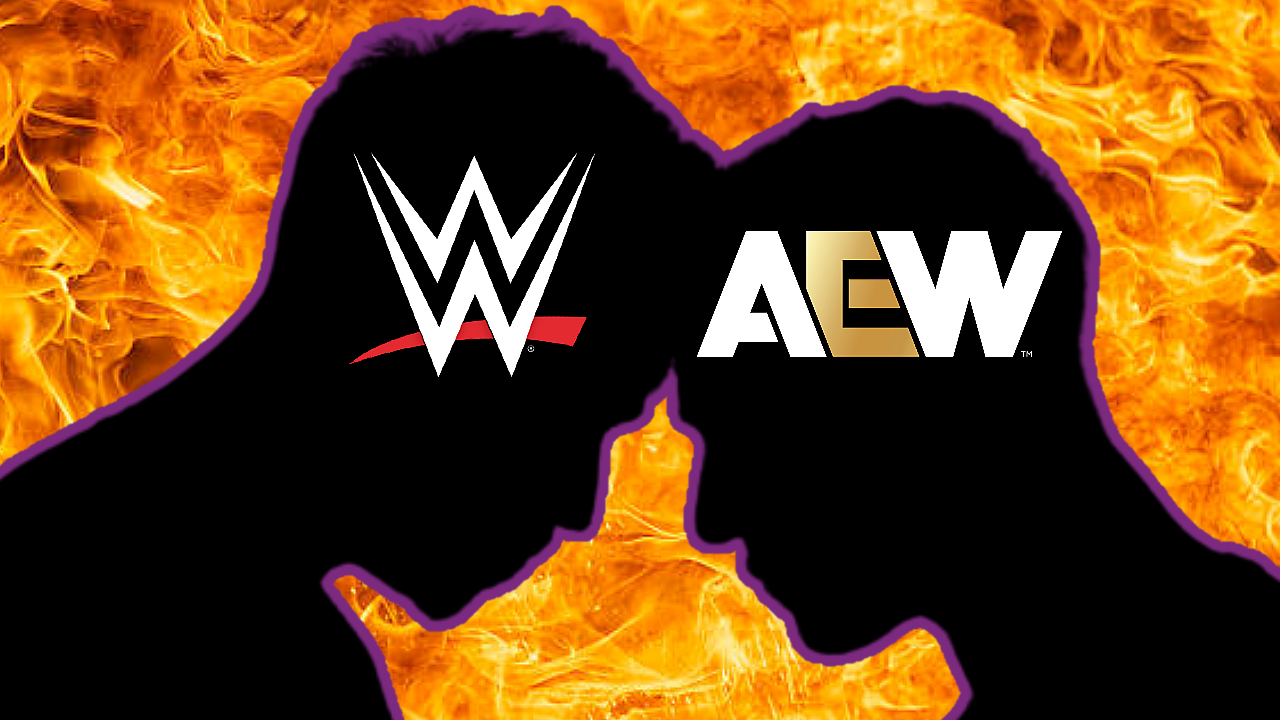 WWE AEW Head To Head Silhouette