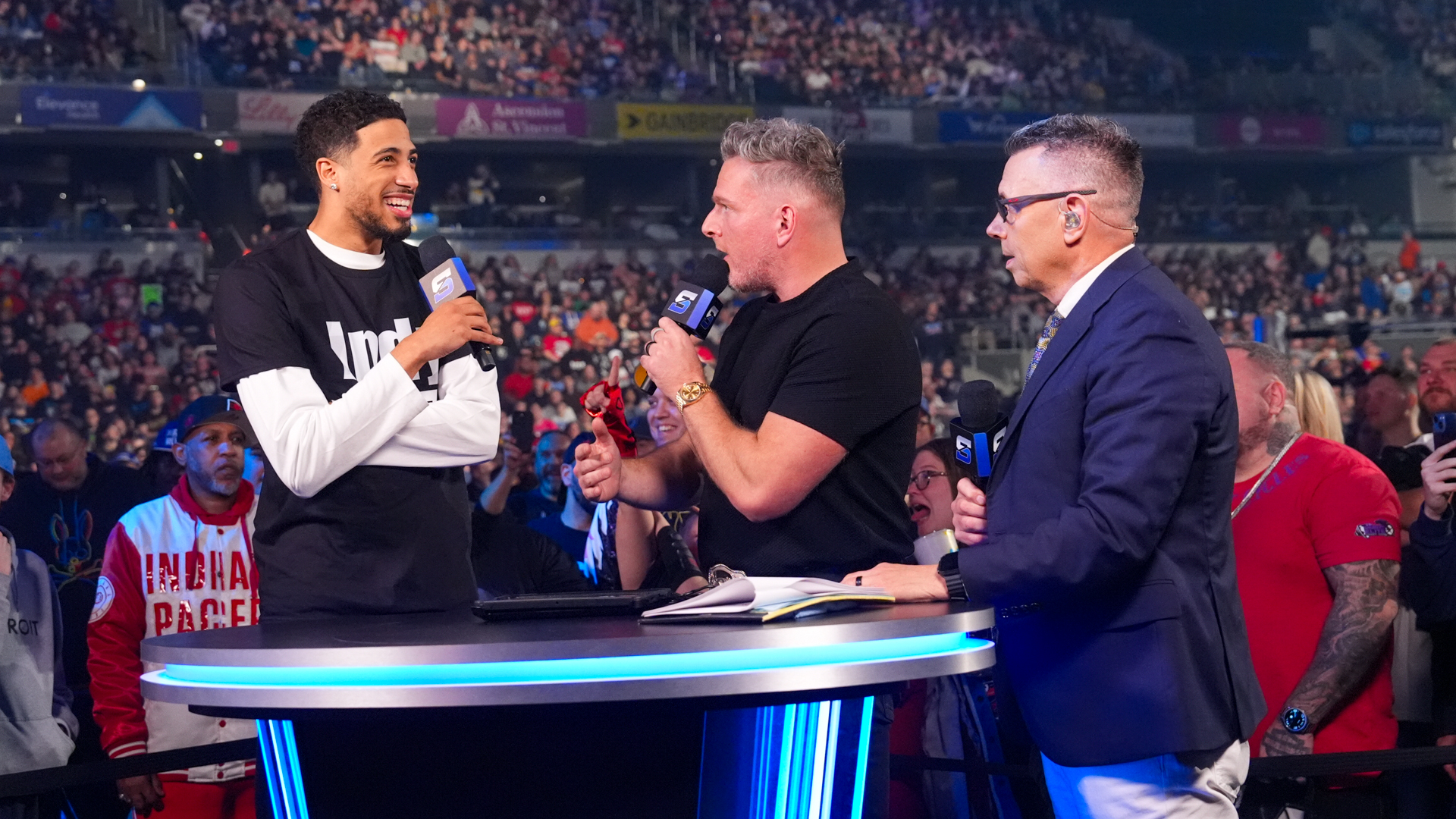 Tyrese Haliburton Pat McAfee Michael Cole WWE