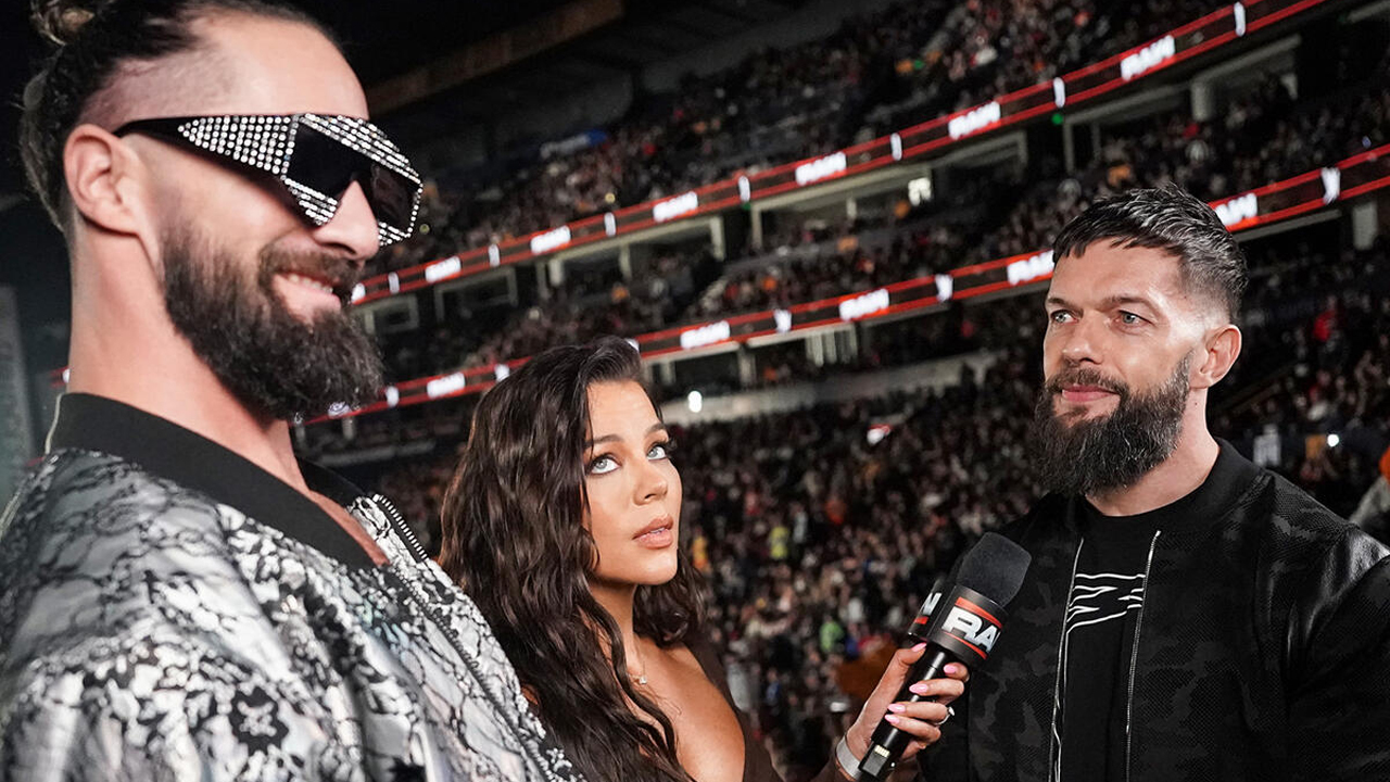WWE Raw Seth Rollins Jackie Redmond Finn Balor