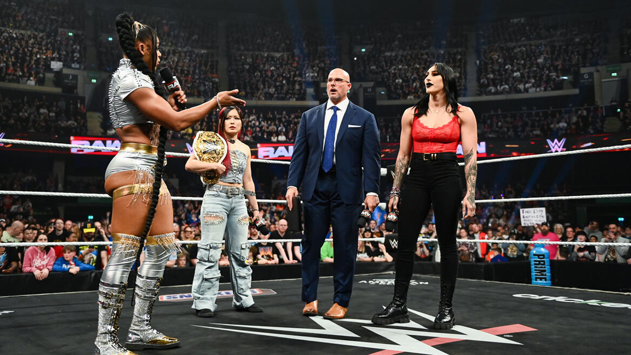 WWE Raw Bianca Belair IYO SKY Adam Pearce Rhea Ripley