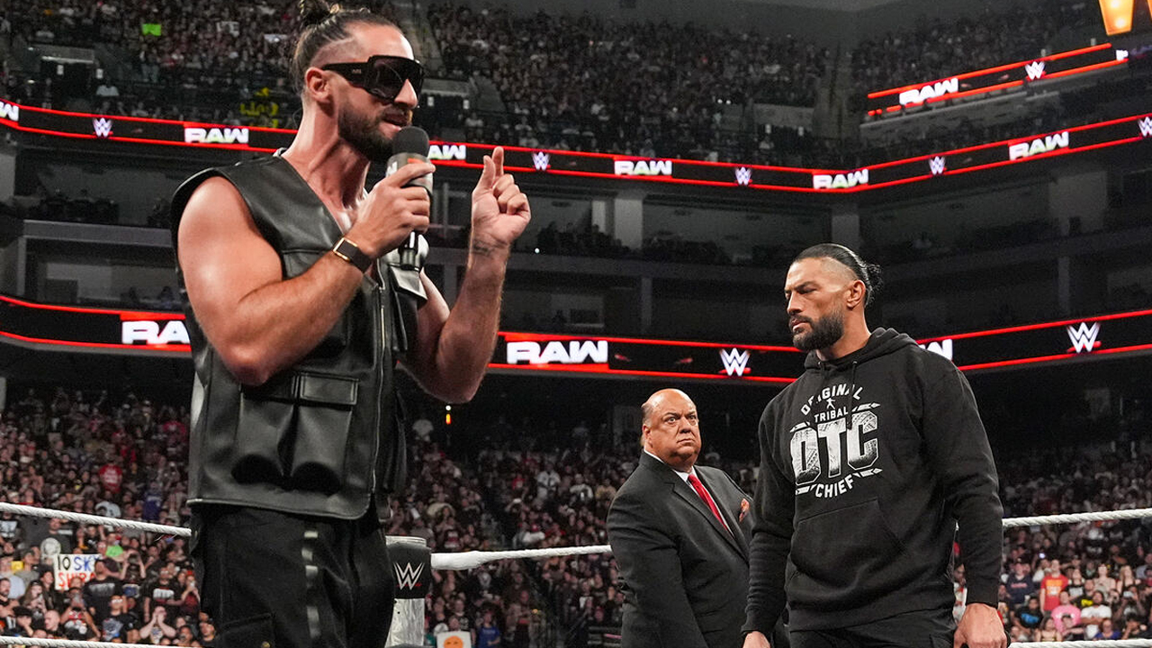 WWE Raw Seth Rollins Paul Heyman Roman Reigns