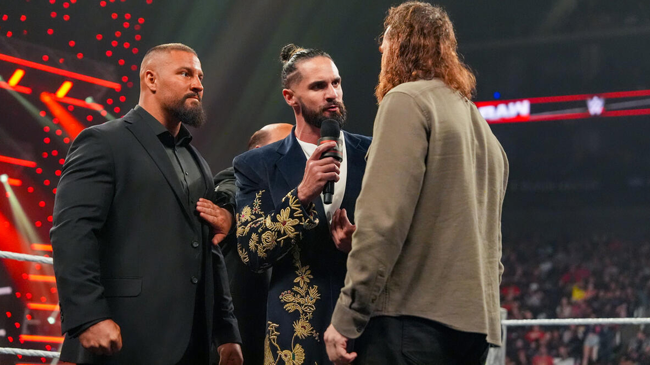 WWE Raw Bron Breakker Paul Heyman Seth Rollins Sami Zayn