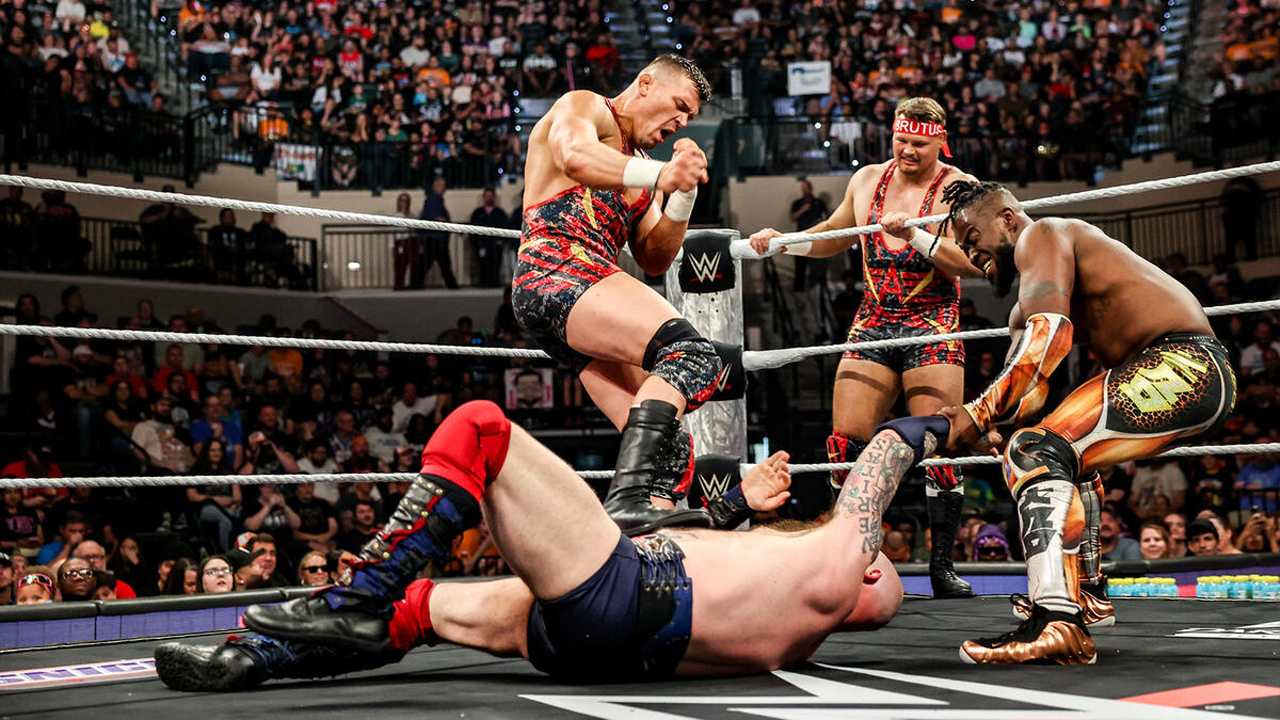WWE Raw Creed Brothers Kofi Kingston Erik