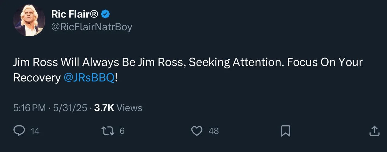 Ric Flair Jim Ross Tweet