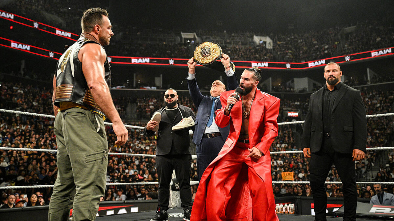 WWE Raw LA Knight Bronson Reed Paul Heyman Seth Rollins Bron Breakker