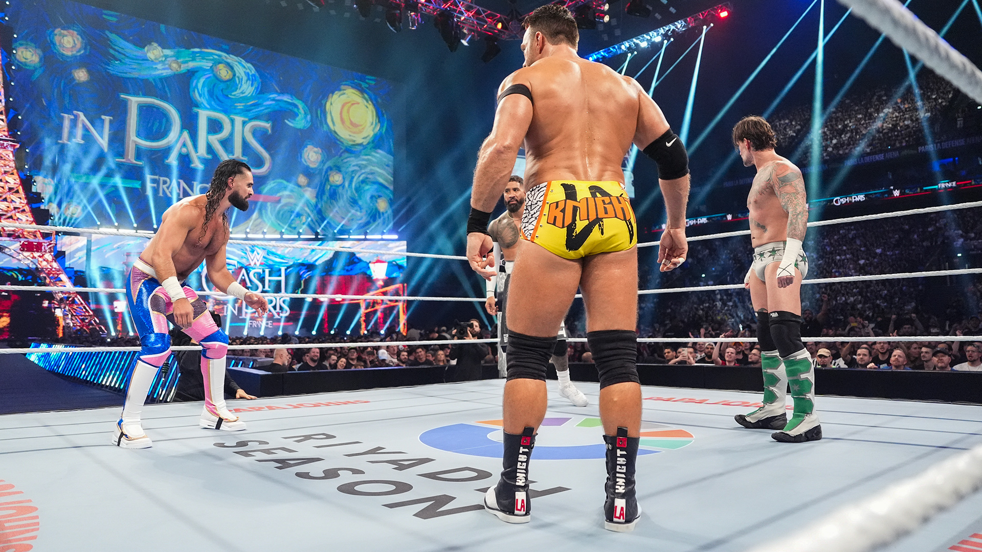 WWE Clash In Paris Seth Rollins LA Knight Jey Uso CM Punk