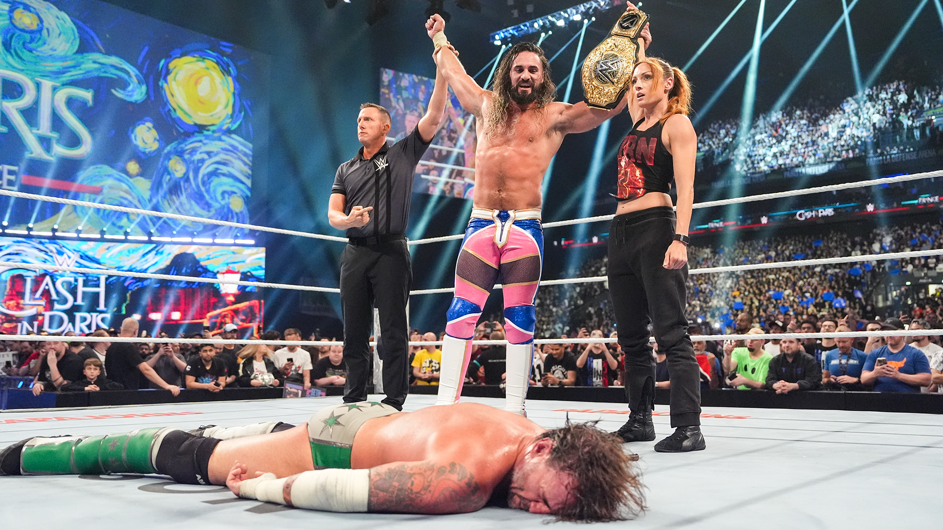 WWE Clash In Paris Becky Lynch Seth Rollins CM Punk