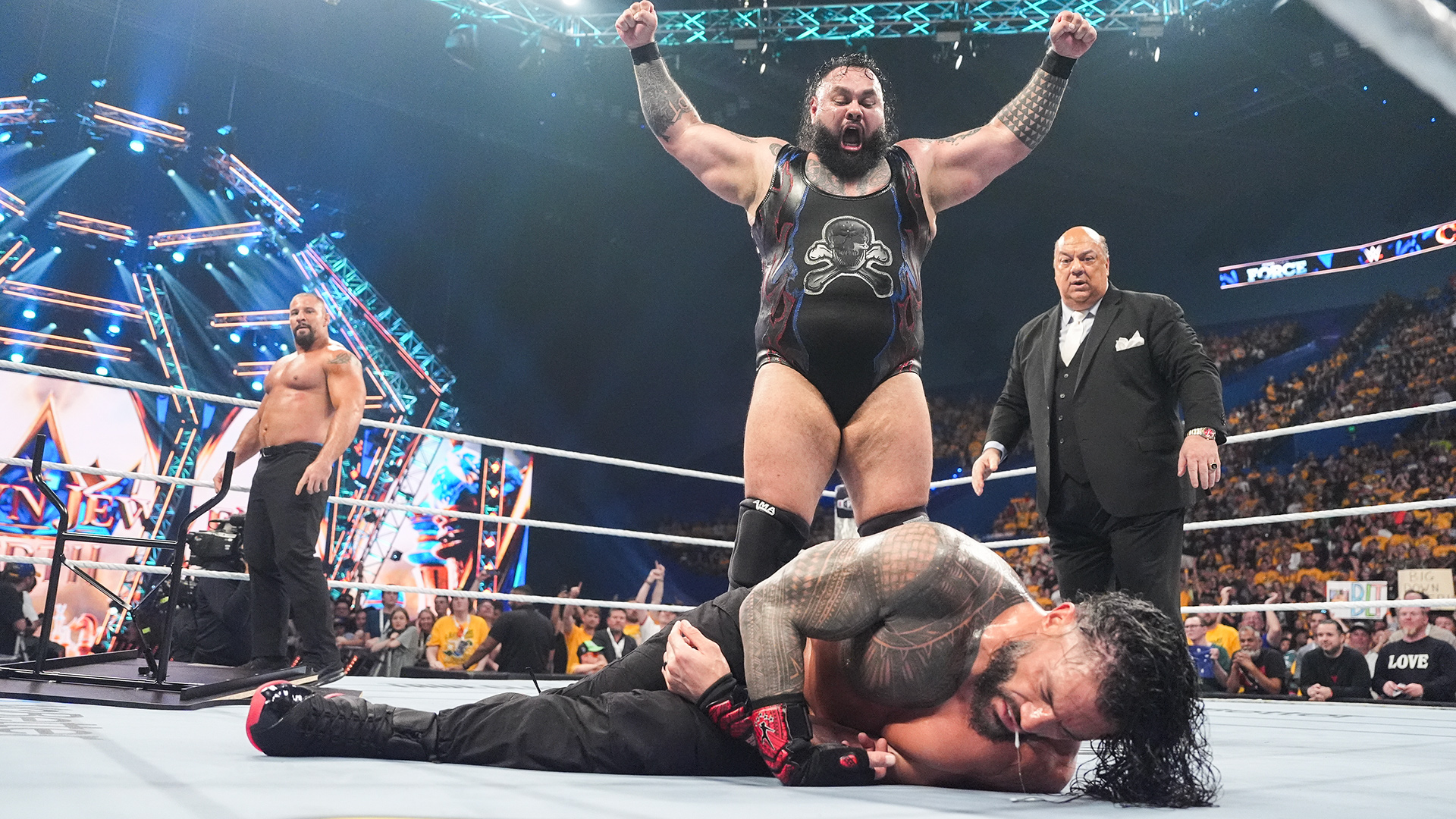 WWE Crown Jewel 2025 Roman Reigns The Vision Paul Heyman Bron Breakker Bronson Reed