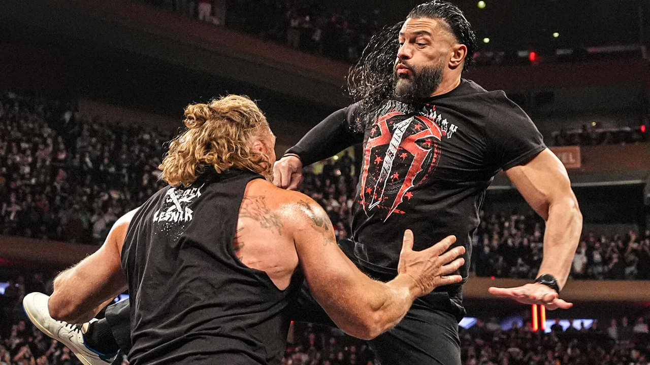 WWE Raw Brock Lesnar Roman Reigns