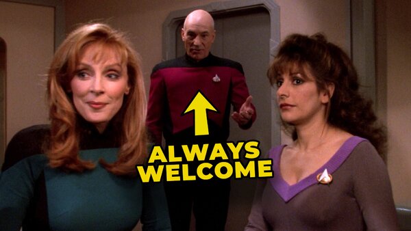 Alway Welcome Star Trek TNG Next Generation All Good Things Picard Troi Crusher