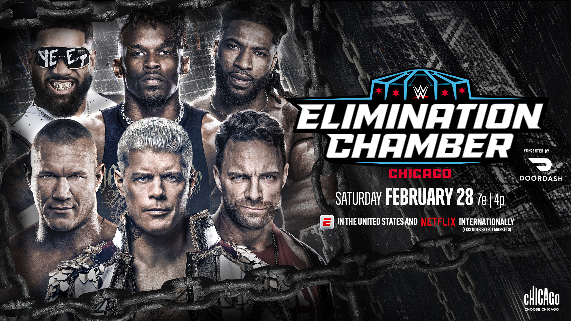 WWE Elimination Chamber 2026 Jey Uso Je'Von Evans Trick Williams Randy Orton Cody Rhodes LA Knight