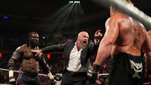WWE Raw Triple H Oba Femi Brock Lesnar