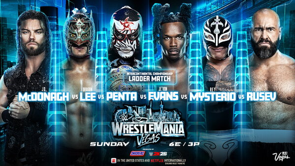 WWE WrestleMania 42 JD McDonagh Dragon Lee Penta Je'Von Evans Rey Mysterio Rusev