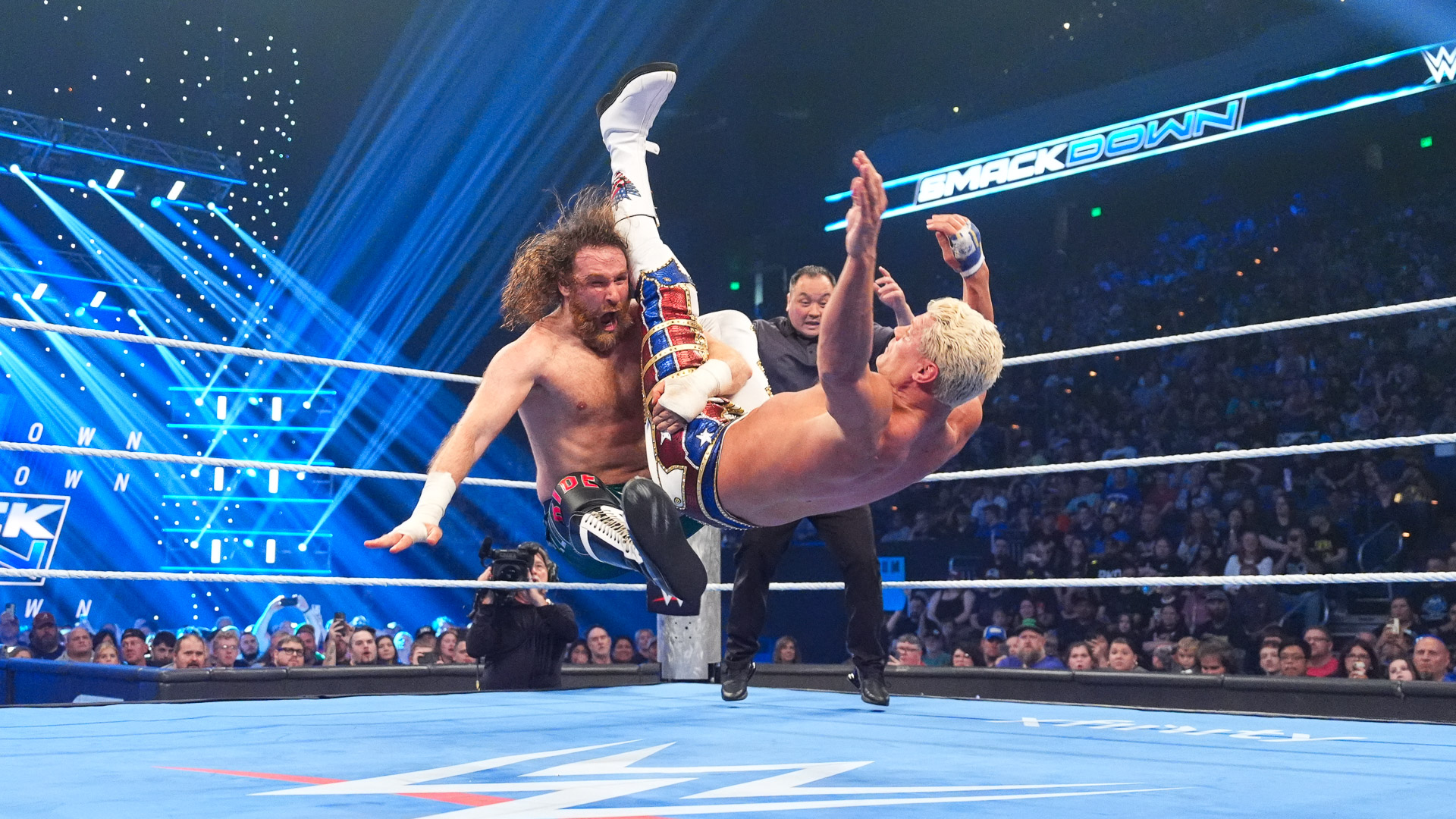 Sami Zayn Cody Rhodes Blue Thunder Bomb