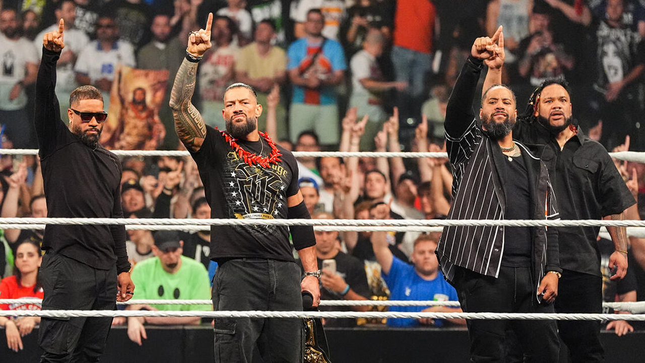 WWE Raw The Bloodline Jey Uso Roman Reigns Jimmy Uso Jacob Fatu The Usos