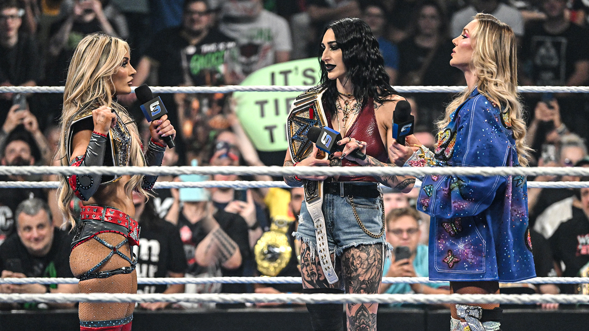 Tiffany Stratton Rhea Ripley Charlotte Flair