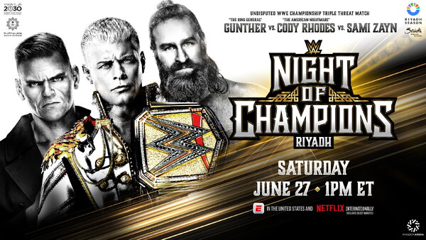 WWE Night Of Champions 2026 Gunther Cody Rhodes Sami Zayn